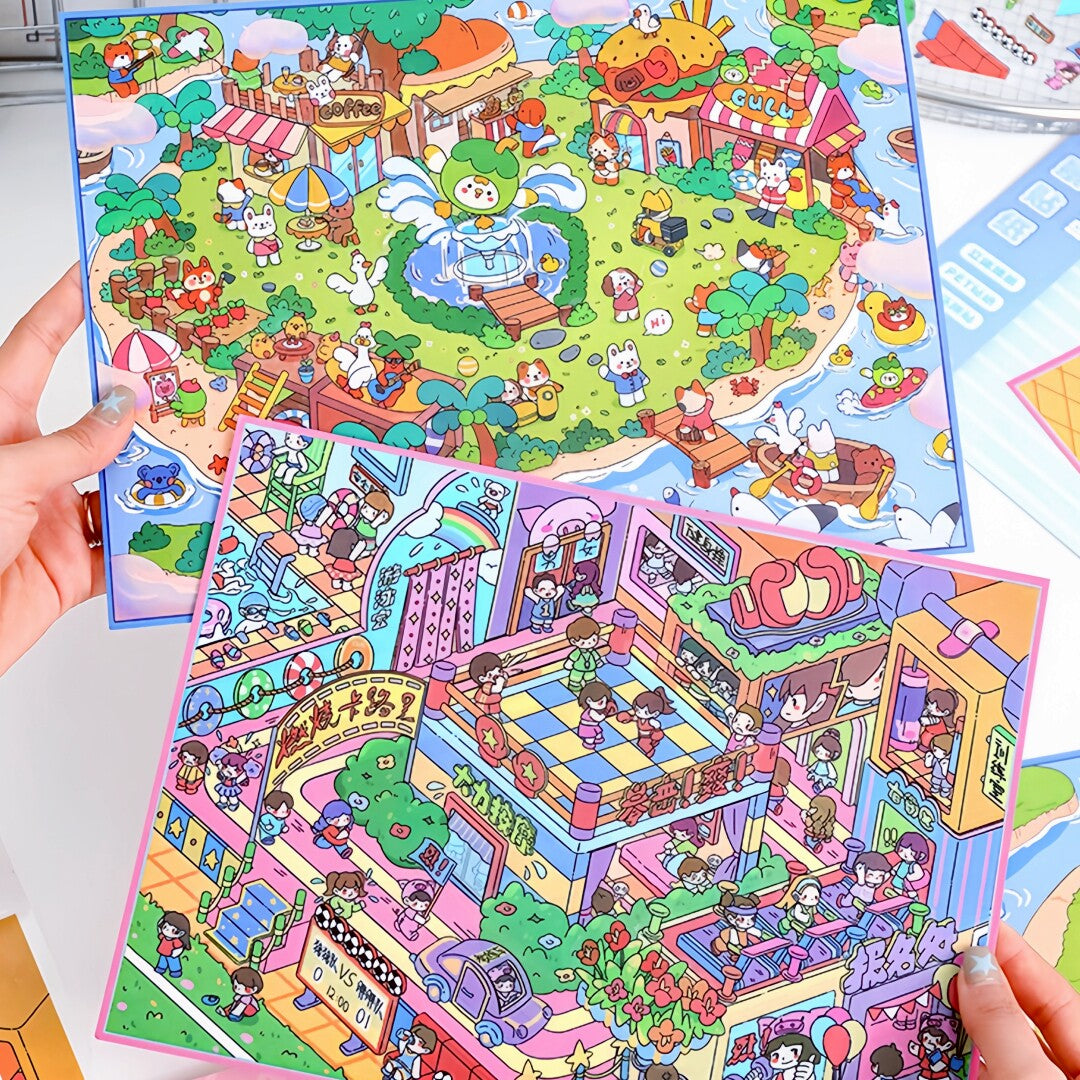 YiLan DIY 3D Scene Stickers 38.0 Cute 3D stereo miniature scene oversized version #221