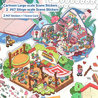 YiLan DIY 3D Scene Stickers 46.0 Extra large cute burger shack #225