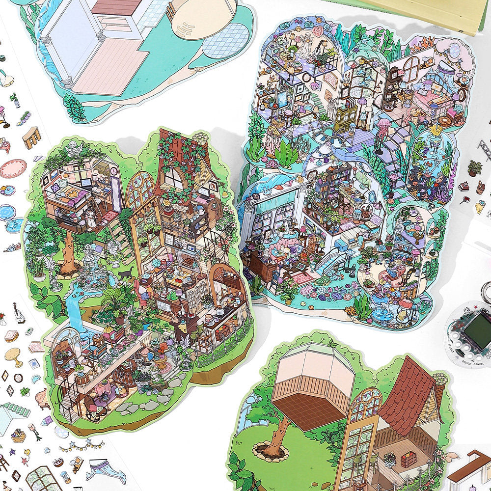Infeelme's 5th  play of DIY 3D Scene Stickers in open today,  Landscaping Sticker Large Miniature Scene Street Sticker Extra Large Edition 5.0#135