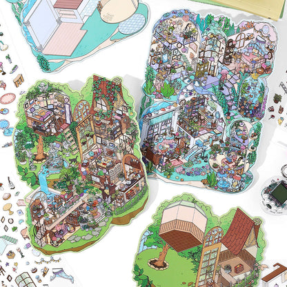 Infeelme's 5th  play of DIY 3D Scene Stickers in open today,  Landscaping Sticker Large Miniature Scene Street Sticker Extra Large Edition 5.0#135