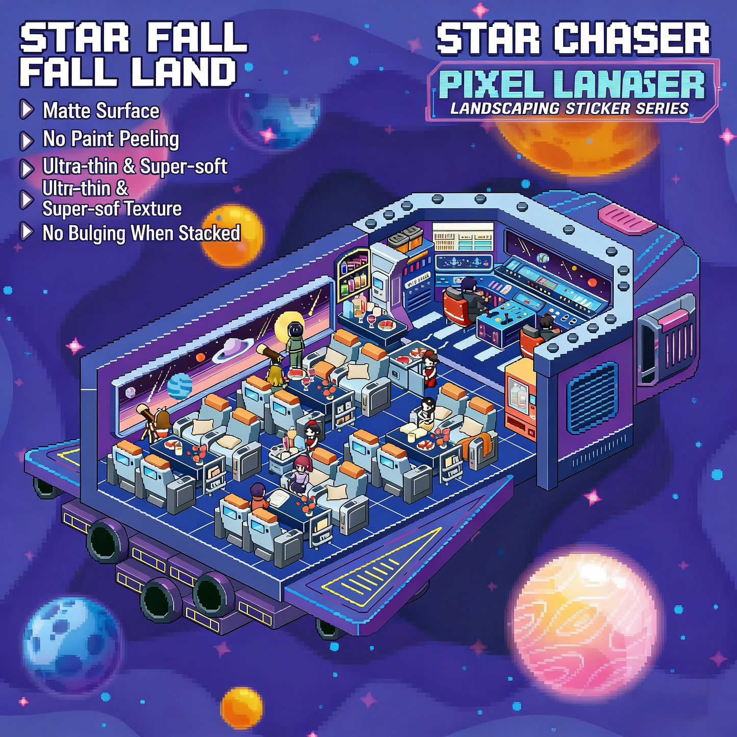 The Land of Falling Stars 3.0 pixel DIY 3D Scene Stickers decompression DIY miniature space#164