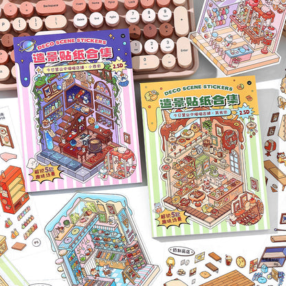 Infeelme new DIY 3D Scene Stickers collection of Meow Meow store is a miniature scene sticker book#157