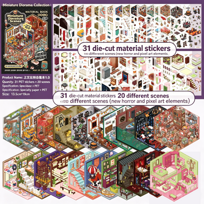 YiLan DIY 3D Scene Stickers Apocalypse Series: Mild Horror Miniature Scene Collection Book – Large Size #322