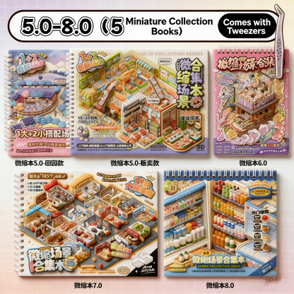 TELADO DIY 3D Scene Stickers collection book landscaping sticker handbook sticker scene sticker 3D three-dimensional miniature hut girl children's educational toy DIY handbook sticker decoration creative sticker#82