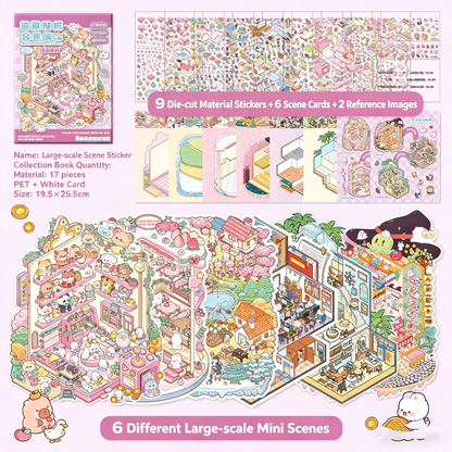 YiLan DIY 3D Scene Stickers 1.0 Miniature Scene Collection Book – Large Size #328