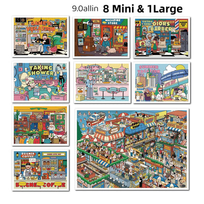 SKYISLE 9.0 DIY 3D Scene Stickers, American comic style, cartoon DIY decompression miniature scene sticker#106
