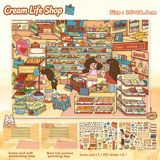 YiLan DIY 3D Scene Stickers 125.0 Special Oil Stocking Series Diorama Stickers #310