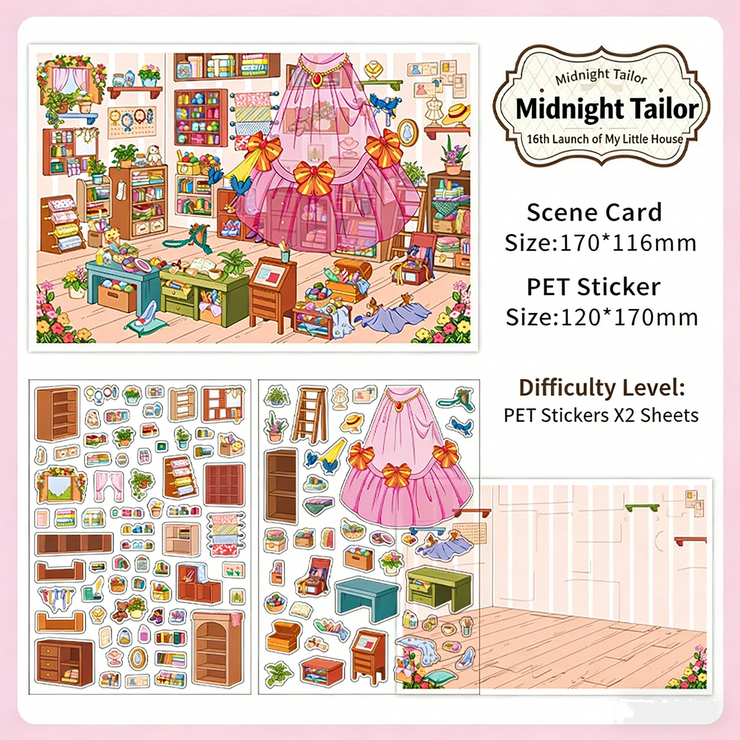 Infeelme's 16th play of DIY 3D Scene Stickers  in open today, My Cabin Landscape Stickers Cute DIY Handmade Miniature Scene Stickers#118