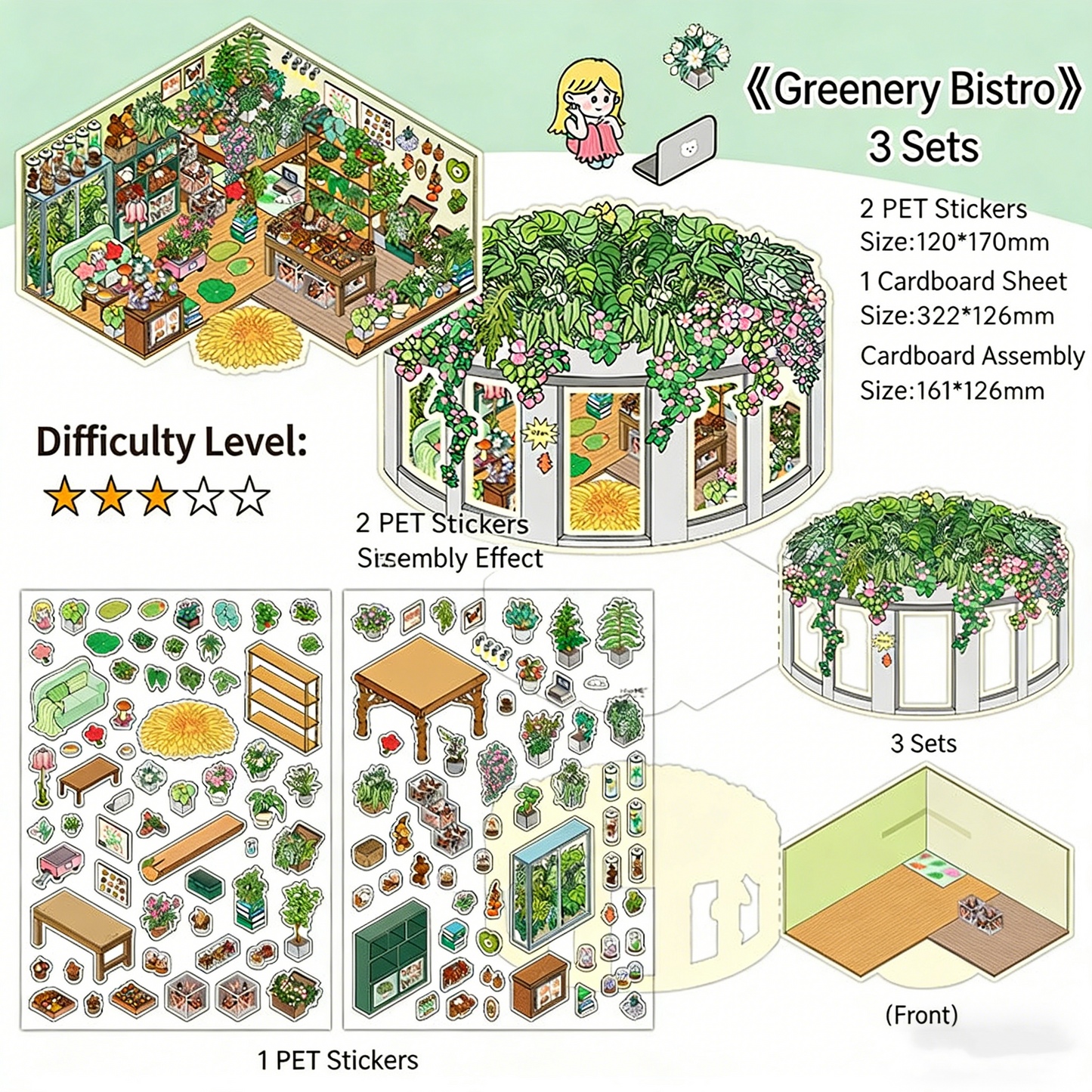 Infeelme's 18th play of DIY 3D Scene Stickers in open today,  landscaping sticker is cute DIY miniature scene sticker#136