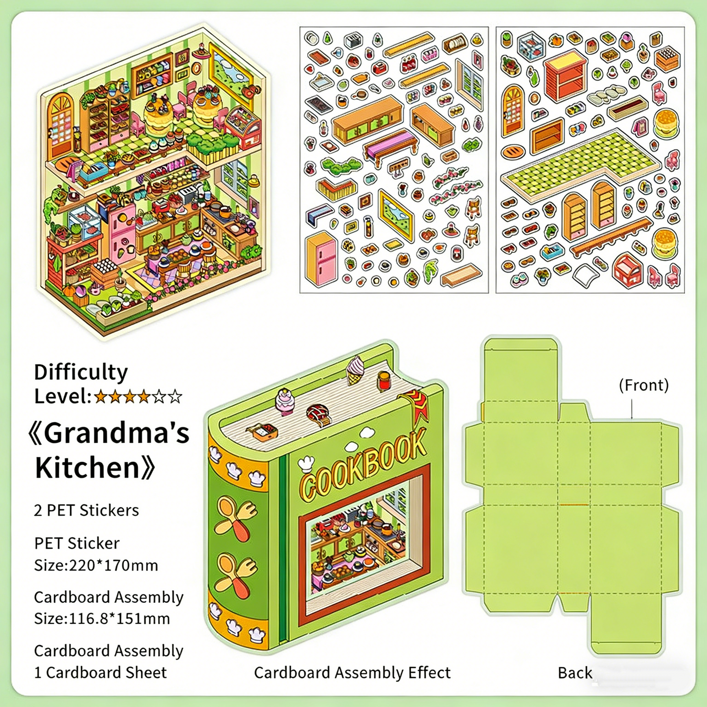 Infeelme's 19th play of DIY 3D Scene Stickers in open today, landscaping sticker cute DIY handmade miniature scene#137