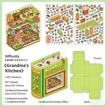 Infeelme's 19th play of DIY 3D Scene Stickers in open today, landscaping sticker cute DIY handmade miniature scene#137