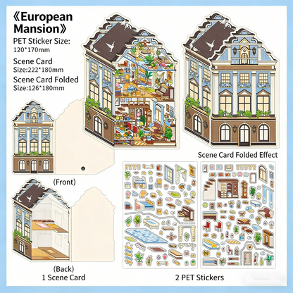 Infeelme's 19th play of DIY 3D Scene Stickers in open today, My Cabin Scene Miniature Landscaping Sticker Large#153