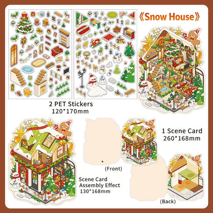 Infeelme's 25th play of DIY 3D Scene Stickers in open today, Christmas miniature scene stickers High difficulty#146