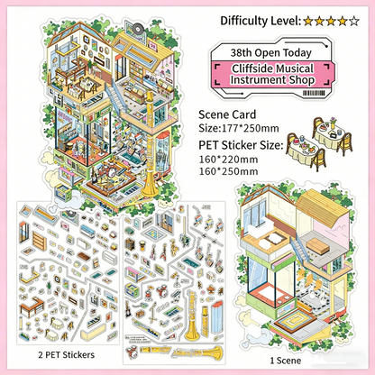 Infeelme's 38th play of DIY 3D Scene Stickers in open today, My Cabin Scene Miniature Landscaping Sticker Large#129