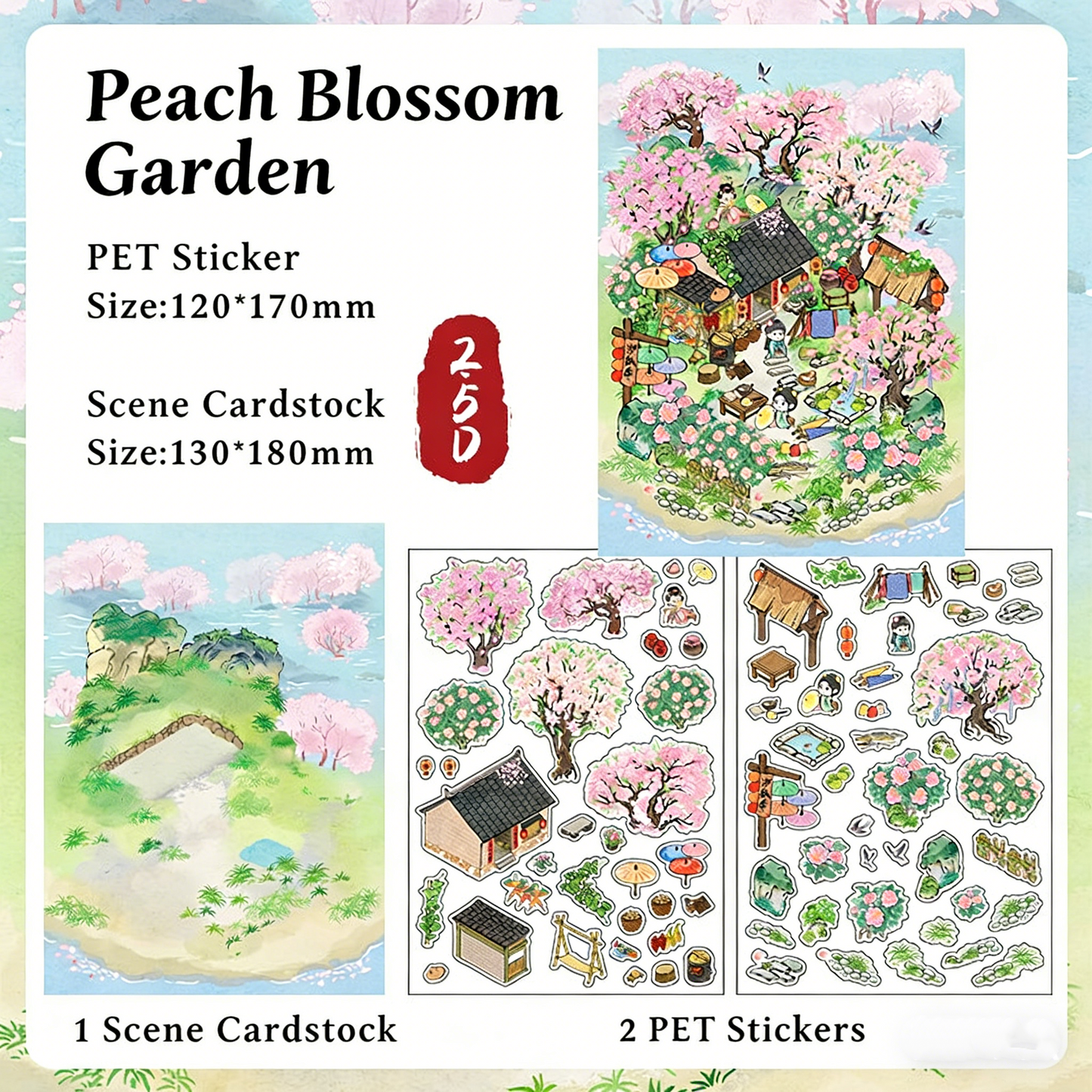 Infeelme's 4th play of DIY 3D Scene Stickers in open today, My Cabin Landscaping Sticker Large Antique Stereo DIY Miniature Scene Sticker#152