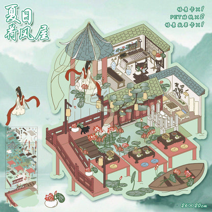 YiLan DIY 3D Scene Stickers 94.0 Queen Villa Forest Cabin Miniature Scene #256