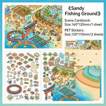 Infeelme's eighth play of DIY 3D Scene Stickers  in open today, 2.5D landscaping sticker large miniature scene three-dimensional hut sticker#110