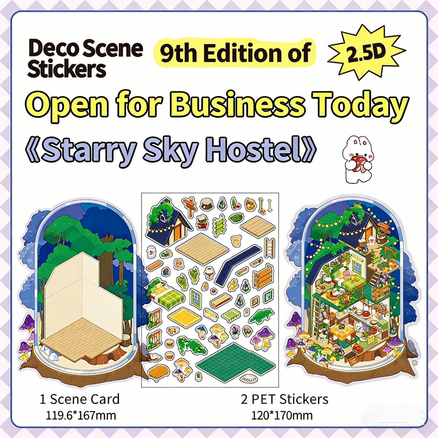 Infeelme's 9th play of DIY 3D Scene Stickers in open today, landscaping sticker large 9.0 miniature scene sticker three-dimensional cabin#138