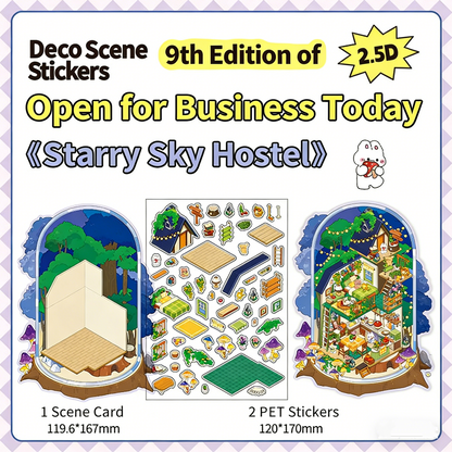 Infeelme's 9th play of DIY 3D Scene Stickers in open today, landscaping sticker large 9.0 miniature scene sticker three-dimensional cabin#138