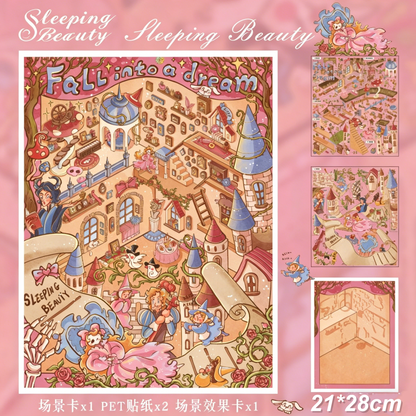 YiLan DIY 3D Scene Stickers 136.0 Fairy Tale Series: Sleeping Beauty & Snow White #317