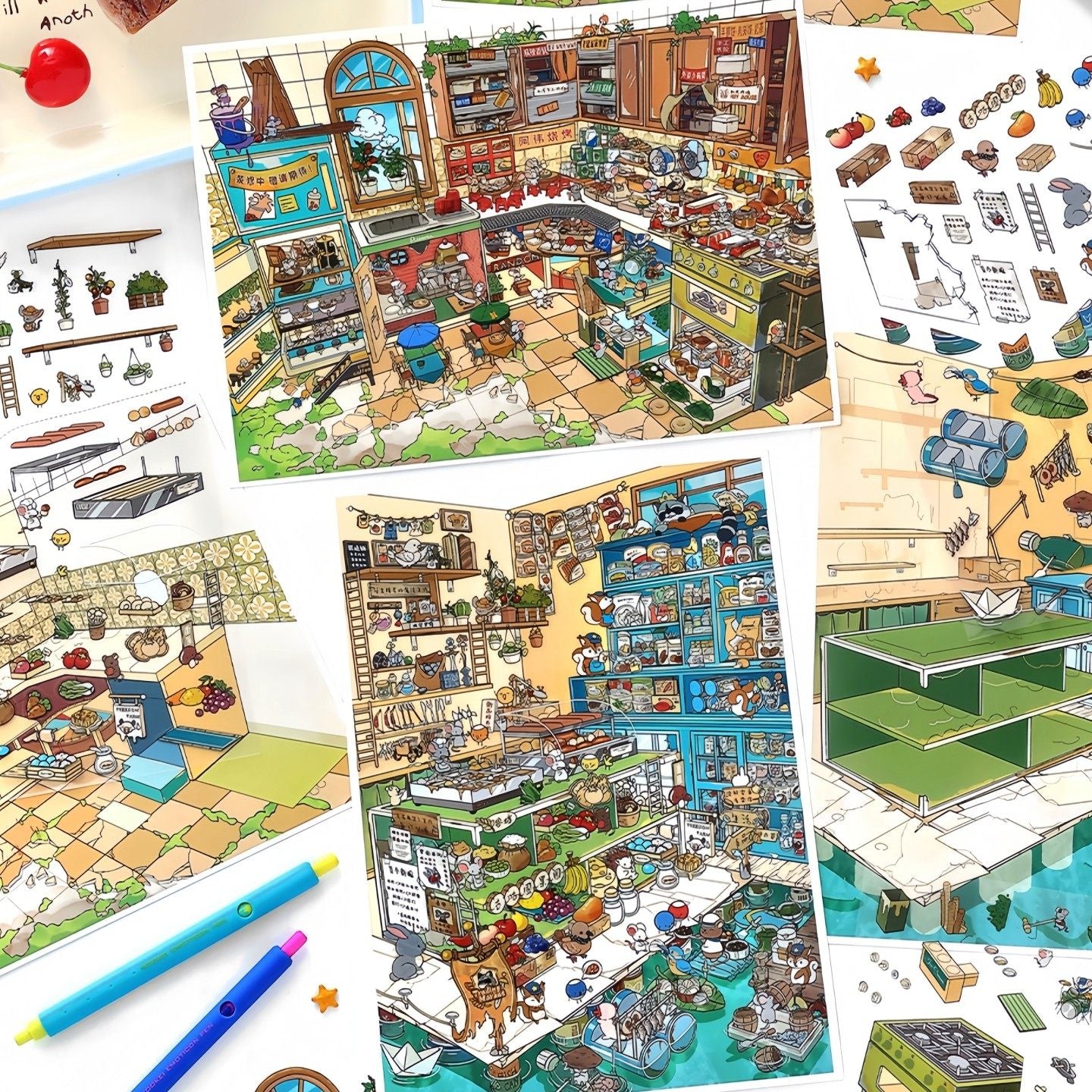 Infeelme's 33rd play of DIY 3D Scene Stickers in open today,  My Cabin Scene Miniature Landscaping Sticker Large#141