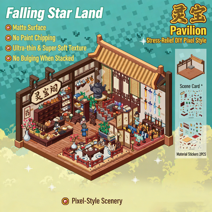 The Land of Falling Stars 1.0 pixel DIY 3D Scene Stickers decompression DIY miniature space#165