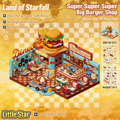 The Land of Falling Stars 6.0 pixel DIY 3D Scene Stickers decompression DIY miniature space#172