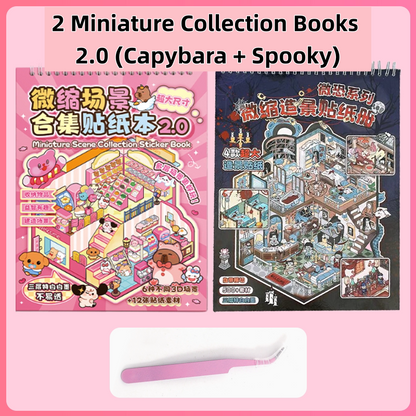 Sticker Small Nose Ga Microhole Miniature Scene Collection This Handbook Scene 3D Stereo Miniature Cabin Girls Children's Educational Toys DIY Handbook Sticker Decoration Creative Sticker#102
