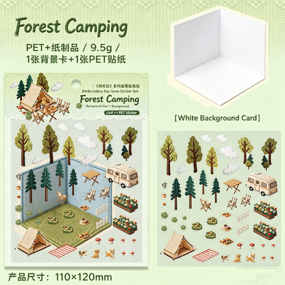 Embroidery Texture DIY 3D Scene Stickers #190
