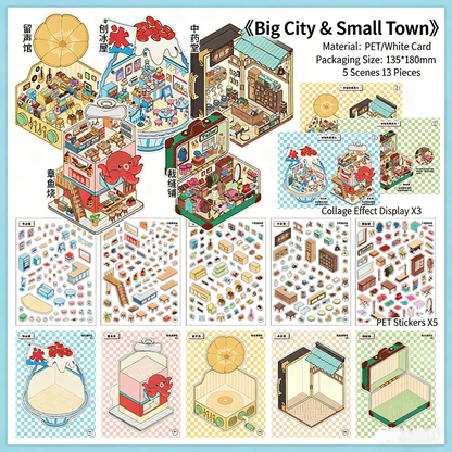 Infeelme new DIY 3D Scene Stickers collection of Meow Meow store is a miniature scene sticker book#157