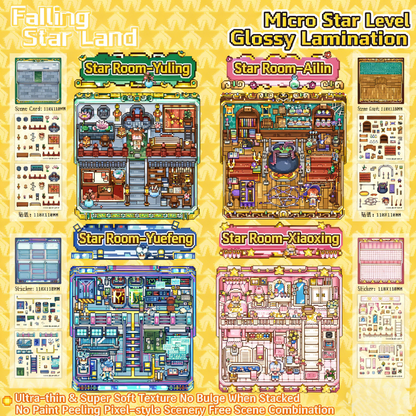 The Land of Falling Stars 9.0 pixel DIY 3D Scene Stickers decompression DIY miniature space#170