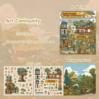 Capybara Jungle Community DIY 3D Scene Stickers #262