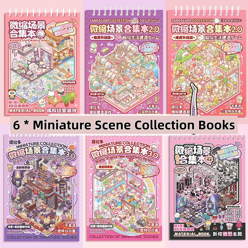 TELADO DIY 3D Scene Stickers Collection Ben 5.0 New Landscaping Sticker Scene Hand Account Sticker Set Three-dimensional Miniature Cabin Girls Children's Educational Toys DIY Hand Account Sticker Decorative Sticker#101