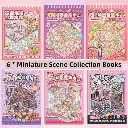 TELADO DIY 3D Scene Stickers Collection Ben 5.0 New Landscaping Sticker Scene Hand Account Sticker Set Three-dimensional Miniature Cabin Girls Children's Educational Toys DIY Hand Account Sticker Decorative Sticker#101