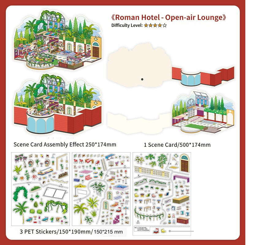 Infeelme's 33rd play of DIY 3D Scene Stickers in open today,  My Cabin Scene Miniature Landscaping Sticker Large#141