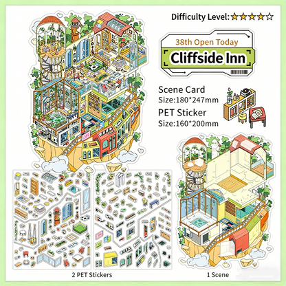 Infeelme's 38th play of DIY 3D Scene Stickers in open today, My Cabin Scene Miniature Landscaping Sticker Large#129
