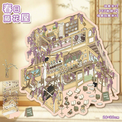 YiLan DIY 3D Scene Stickers 94.0 Queen Villa Forest Cabin Miniature Scene #256