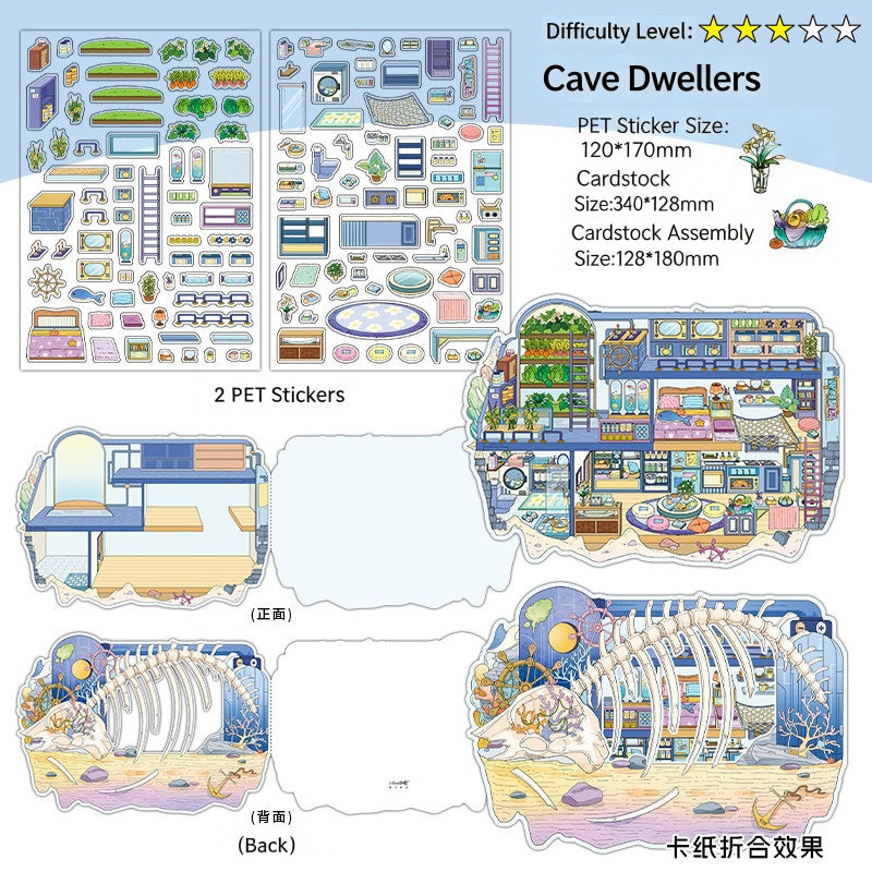 Infeelme's 7th play of DIY 3D Scene Stickers in open today, My Cabin 2.5D Landscaping Stickers Cute DIY Handmade Miniature Scene Stickers#148