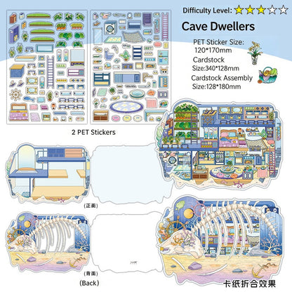 Infeelme's 7th play of DIY 3D Scene Stickers in open today, My Cabin 2.5D Landscaping Stickers Cute DIY Handmade Miniature Scene Stickers#148