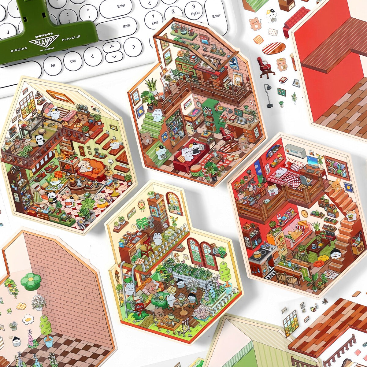 Infeelme's Third play of DIY 3D Scene Stickers  in open today, Large Miniature Scene Island Life Galaxy Home#116