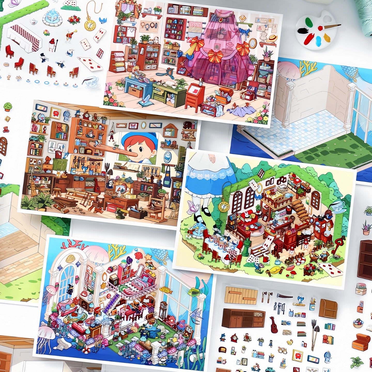 Infeelme's 16th play of DIY 3D Scene Stickers  in open today, My Cabin Landscape Stickers Cute DIY Handmade Miniature Scene Stickers#118