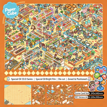 Paper space 33.0-34.0 Special Oil DIY 3D Scene Stickers Extra Large Edition #189