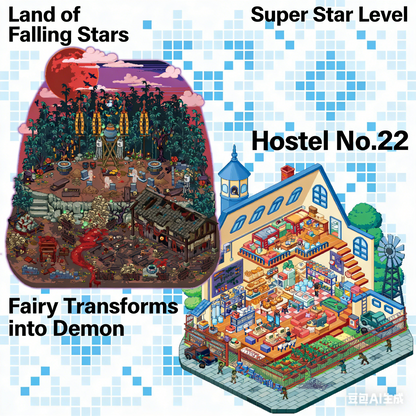 The Land of Falling Stars "all in special" pixel DIY 3D Scene Stickers, decompress DIY miniature scene #167