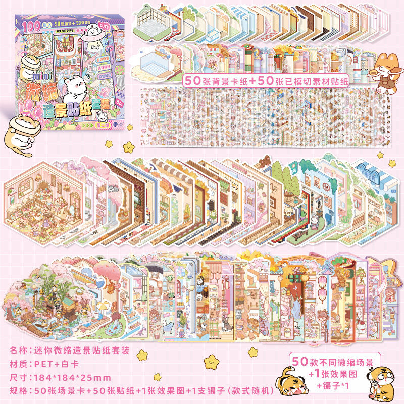 Capybara DIY 3D Scene Stickers Collection Book Large Miniature Scene #258