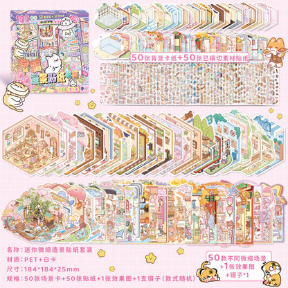 Capybara DIY 3D Scene Stickers Collection Book Large Miniature Scene #258