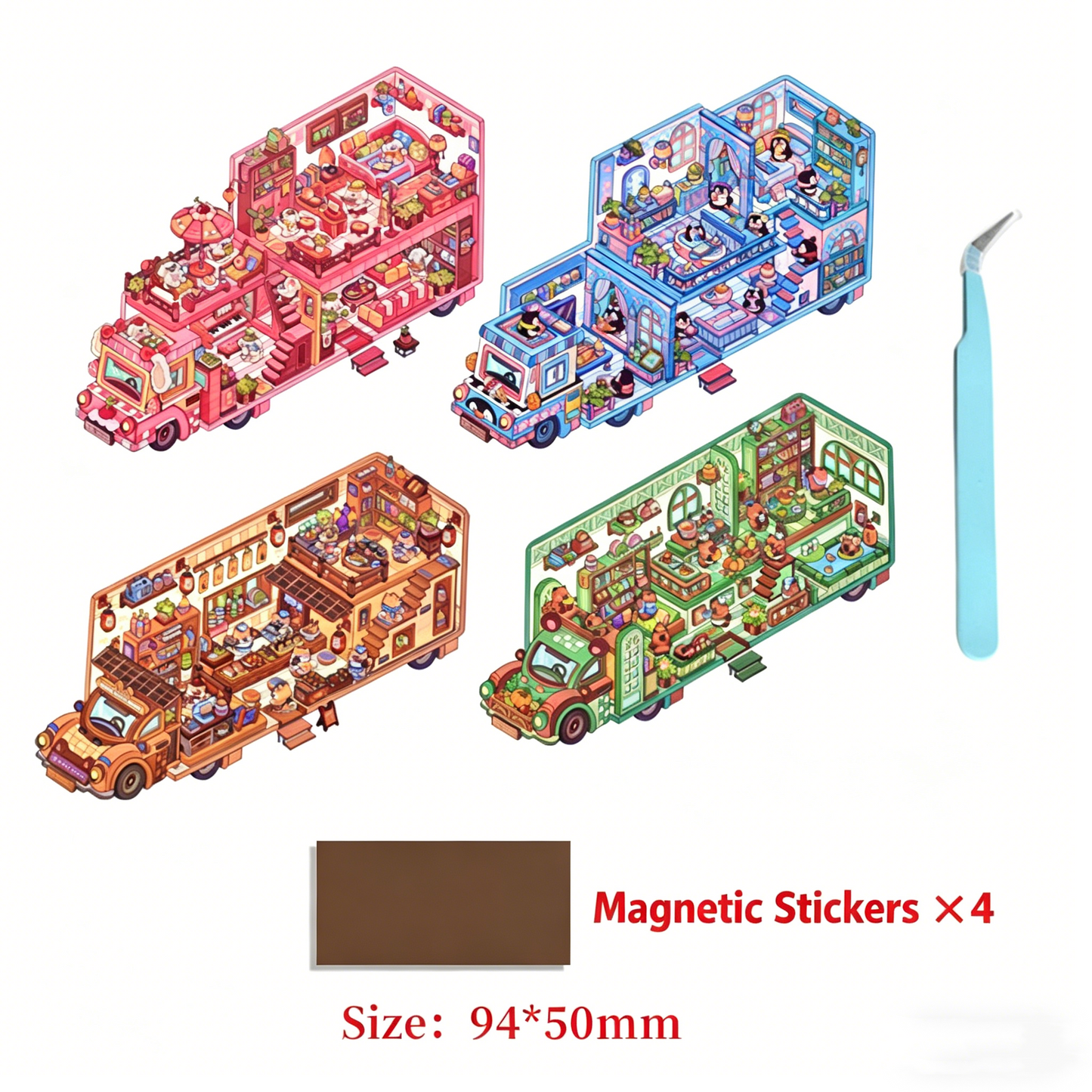 Senyou DIY 3D Scenes Stickers 6.0 RV Miniature Scene Landscaping Sticker #292