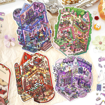 Infeelme's 9th play of DIY 3D Scene Stickers in open today, My Cabin 2.5D Landscaping Stickers Cute DIY Handmade Miniature Scene Stickers#133
