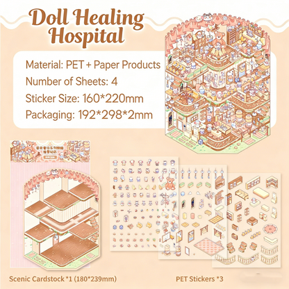 Meow Leisure Day | Large 3D Stereoscopic House DIY Stress Relief Stickers # 72
