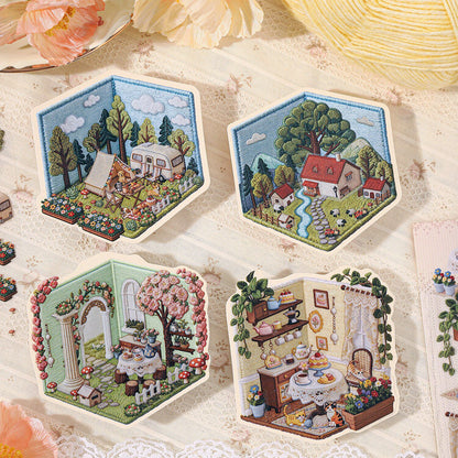 Embroidery Texture DIY 3D Scene Stickers #190