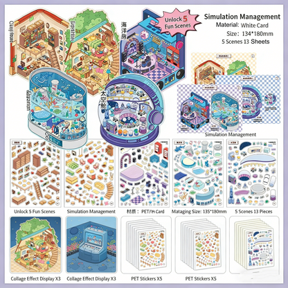 Infeelme new DIY 3D Scene Stickers collection of Meow Meow store is a miniature scene sticker book#157
